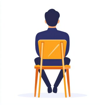 recommend clip art: Silhouette of Man Sitting in Chair Isolated on White