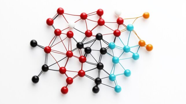 A network diagram with broken connections between nodes, where each cluster operates independently, how departments or teams fail to collaborate due to siloed thinking