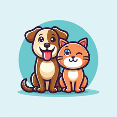 Fototapeta premium Winking Pup: A Playful Cartoon Dog Illustration