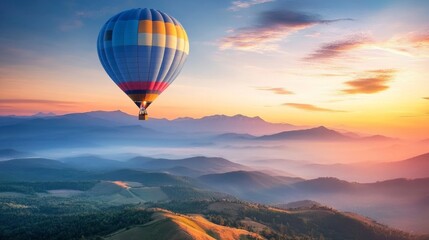 Sunrise Hot Air Balloon Flight Over Majestic Mountains