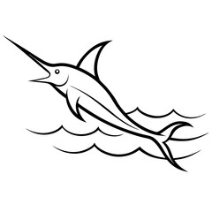 Dynamic Swordfish Cutting Techniques Vector Illustration for Seafood Chefs
