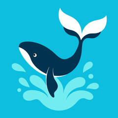 Elegant Whale Tail Vector Illustration Perfect for Marine Life Projects
