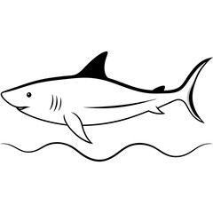 Fototapeta premium Majestic Great White Shark Vector Illustration Captured Underwater Serenity 