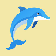 Playful Dolphin Leaping in a Beautiful Vector Illustration of the Sea
