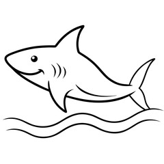 Bold Vector Design of Bull Shark Charging Forward in an Underwater Adventure
