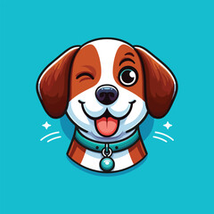 Winking Pup: A Playful Cartoon Dog Illustration