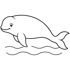 Beluga Whale in Playful Pose Vector Illustration Capturing the Joy of Marine Creatures
