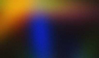 Abstract high toned hue colors grainy gradient backdrop design. Grainy blue orange magenta bright, shiny, noisy template website header, web banner, summer poster