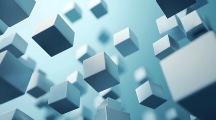 Fototapeta premium Floating 3D Cubes in Seamless Rotating Motion Symbolizing Technology and Creativity