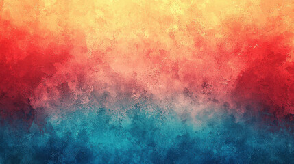 Obraz premium A vibrant gradient artwork featuring blend of warm orange and red tones transitioning into cool blue hues, creating visually striking and dynamic background