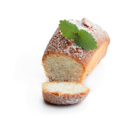 Mini loaf cakes isolated on white background