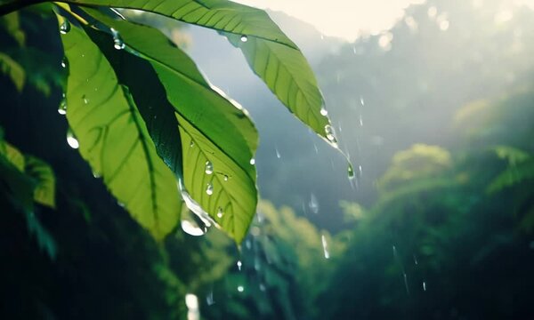  Summer rain in fores