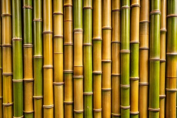 Naklejka premium Close-up of bamboo wall showing natural texture and pattern