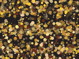 Light star gold png. Light sun gold png.  Vector illustration of comets, meteors, asteroids falling down, sparkling and shimmering on black. 