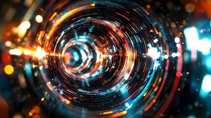 Obraz premium Mesmerizing Collision and Interaction of Abstract Shapes in Circular Motion