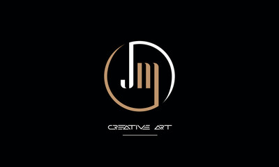 JM, MJ, J, M abstract letters logo monogram
