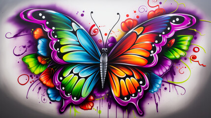 butterfly abstract graffiti style