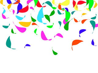 Fototapeta premium Many autumn leaves moving by gust wind on white background Set of waves formed by green leaves