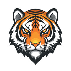 Tiger head mascot logo isolated on white background