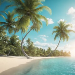 beach with palm trees