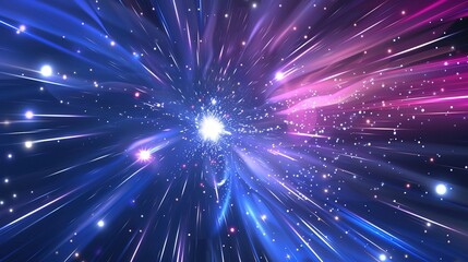 Fototapeta premium Big Bang colorful space galaxy fog cloud nebula. Universe science astronomy and stary night cosmos mockup background. Supernova concept wallpaper