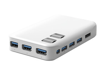 Compact USB-C hub showcasing multiple ports for efficient connectivity at your workspace