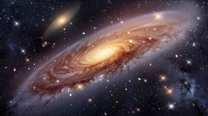 Fototapeta premium Big Bang colorful space galaxy fog cloud nebula. Universe science astronomy and stary night cosmos mockup background. Supernova concept wallpaper