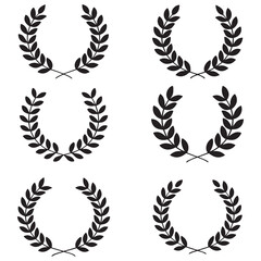 set of laurel wreaths isolated vector illustration collection