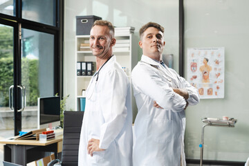 Obraz premium Successful medical team thumbs up to show success and motivation.