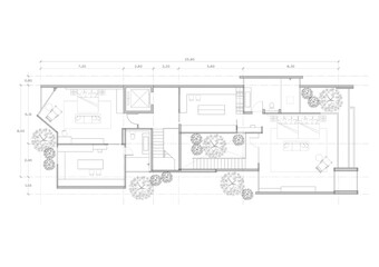 Floor plan designed building on the drawing.