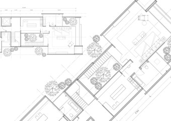 Floor plan designed building on the drawing.