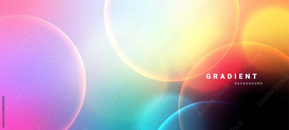 Poster abstract blurred colored gradient with glowing circles background for presentation,banner,backdrop,w