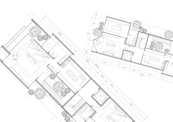 Floor plan designed building on the drawing.