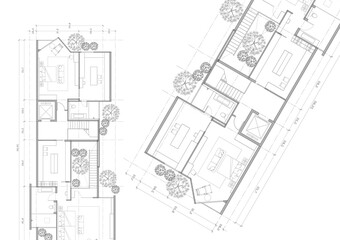 Floor plan designed building on the drawing.
