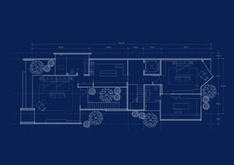 Floor plan designed building on the drawing.