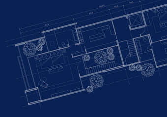Floor plan designed building on the drawing.