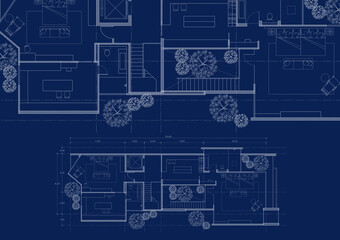 Floor plan designed building on the drawing.