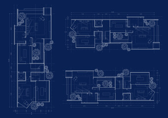 Floor plan designed building on the drawing.
