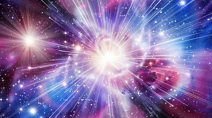 Fototapeta premium Big Bang colorful space galaxy fog cloud nebula. Universe science astronomy and stary night cosmos mockup background. Supernova concept wallpaper