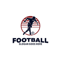 Fototapeta premium Football Player Logo Design Vector illustration