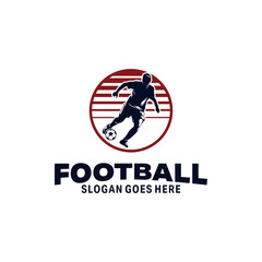 Football Player Logo Design Vector illustration