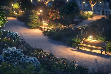 Obraz premium evening in the park