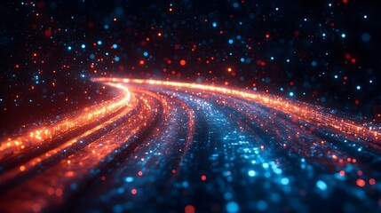 Fototapeta premium Blazing Trails Through the Night:A Mesmerizing Luminous Journey