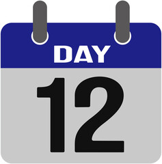 illustration of a daily calendar. Calendar day 12