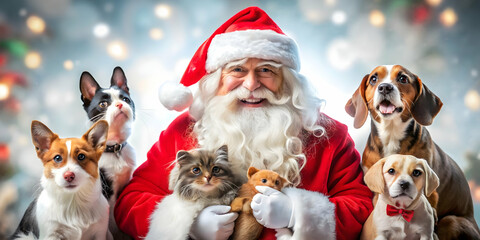 Warm Moment: Santa Reading Heartwarming Stories to Children in a Glossy Setting - Capture Their Joyful Expressions for Photo Stock