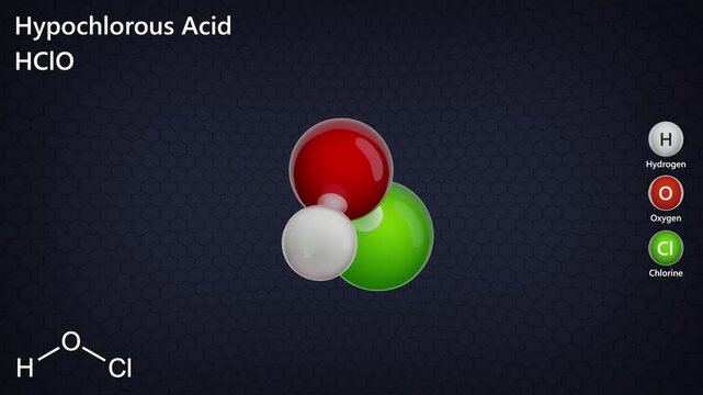 Hypochlorous acid (HOCl) is an inorganic compound used as a primary disinfectant in chlorine solutions. It has strong antimicrobial properties, found in bleaches and present in white blood cells.