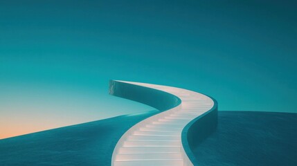 Every Step Counts: A winding staircase leading to the sky, each step glowing brighter than the last, symbolizing that each action brings you closer to your goal