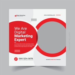 Digital business marketing social media post and web banner template eps
