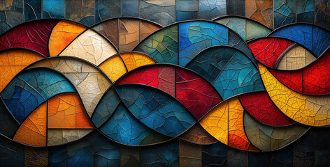 Fototapeta premium Abstract Mosiac Stained Glass created with Generative AI Technology, ai, generative