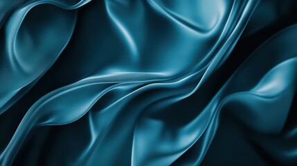 Obraz premium Elegant blue satin fabric texture, smooth and flowing, perfect for backgrounds or design projects.
